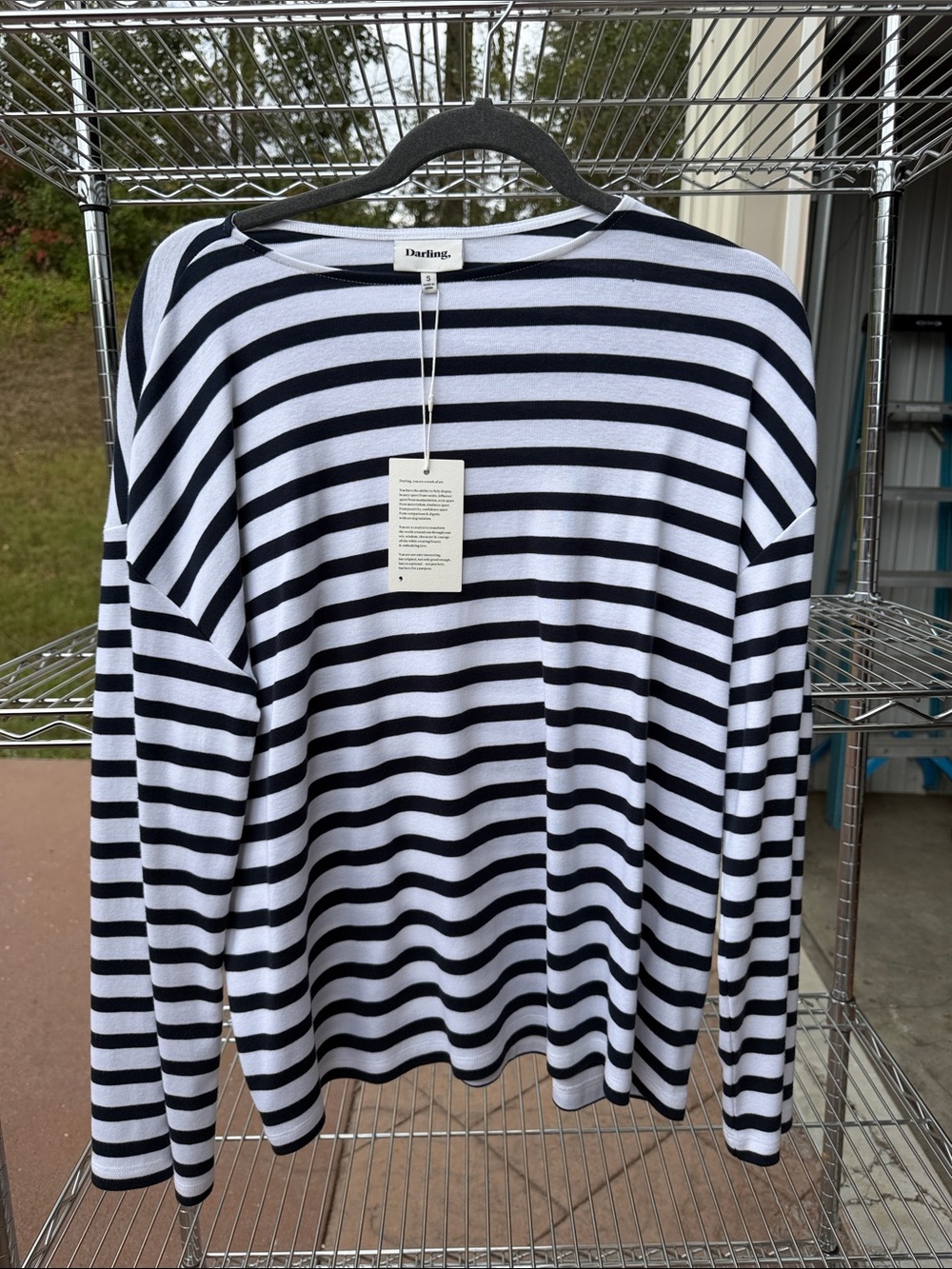 Darling Black and White Striped Long Sleeve Tee